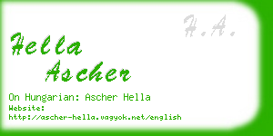 hella ascher business card